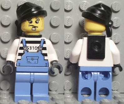 LEGO Minifigure-Xtreme Stunts Brickster Henchman with Medium Blue Overalls #1 with Neck Bracket-Island Xtreme Stunts-IXS006A-Creative Brick Builders